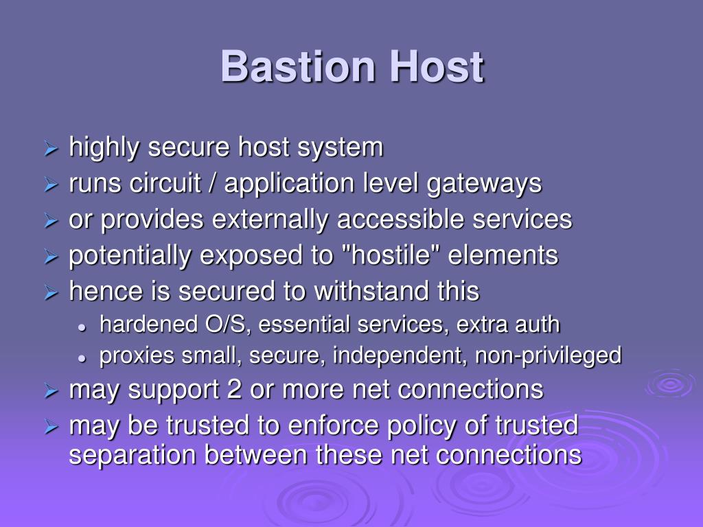 bastion host firewall bastion host firewall