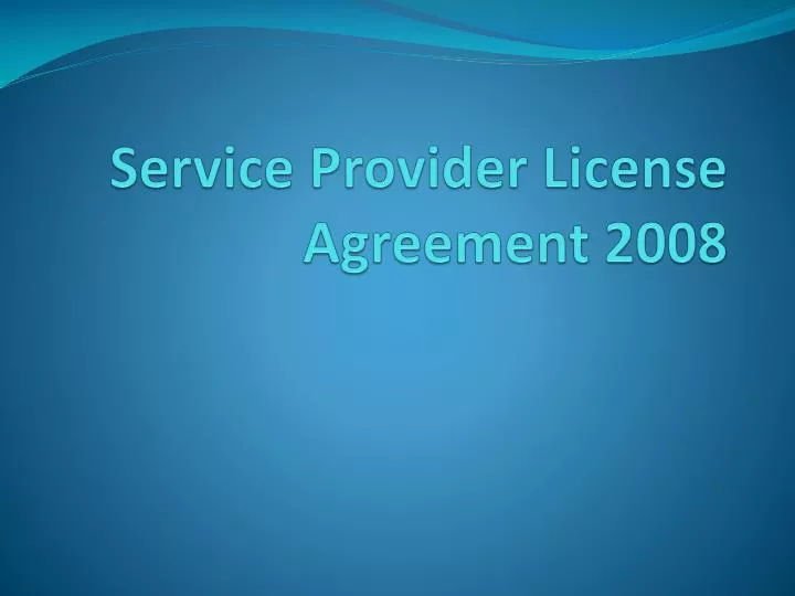 service provider license agreement 2008 n.