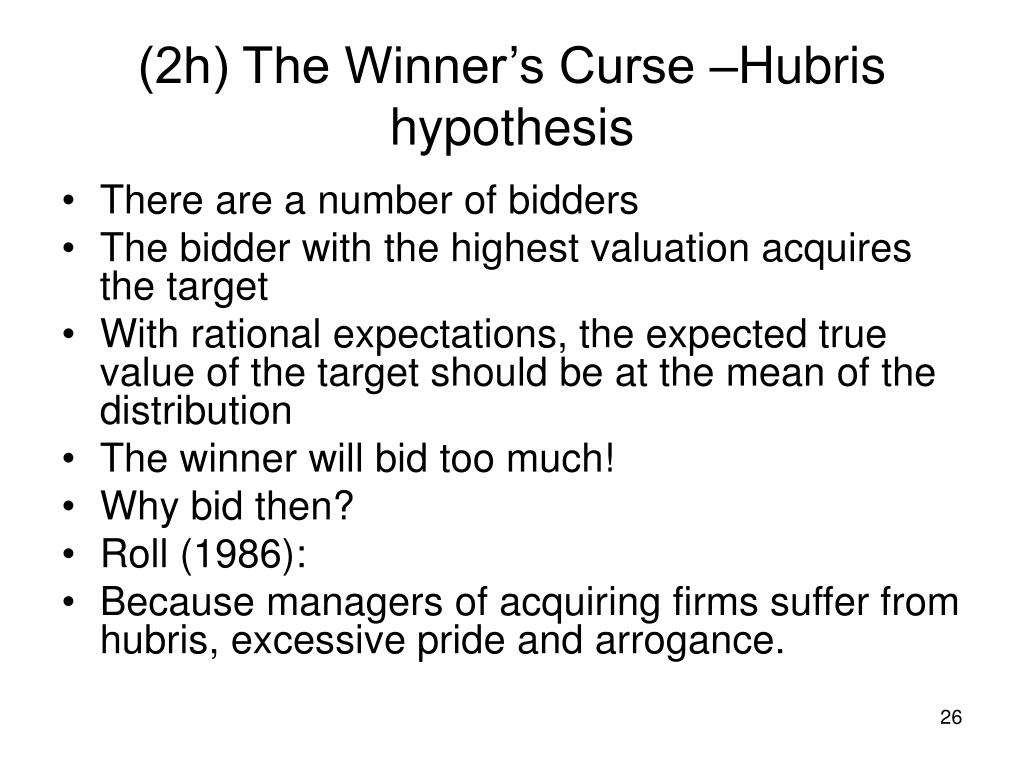 hubris hypothesis definition