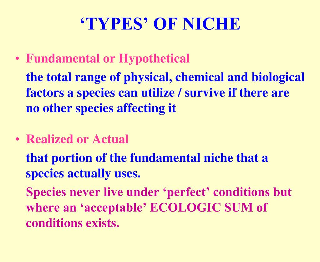 types of niche hypothesis