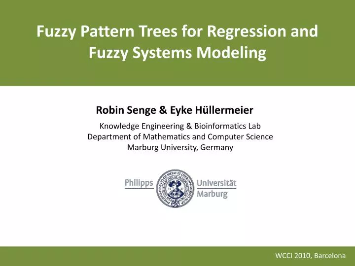 fuzzy pattern trees for regression and fuzzy systems modeling n.