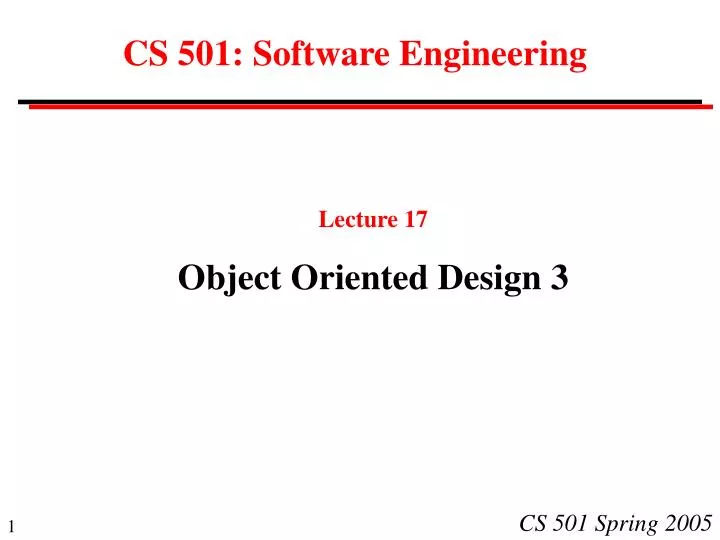 cs 501 software engineering n.