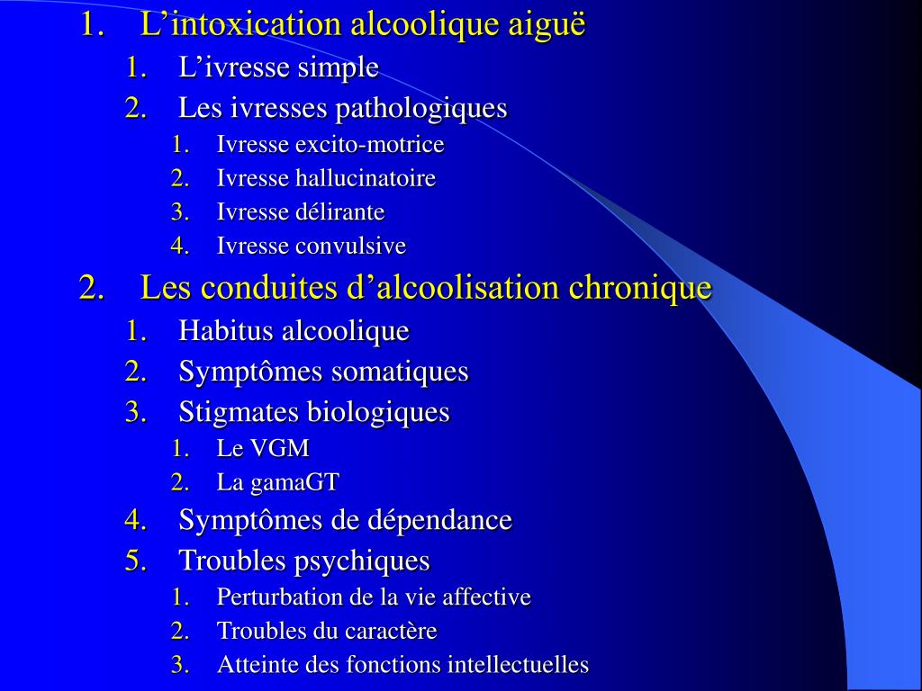 PPT - ASPECTS CLINIQUES DES CONDUITES D'ALCOOLISATION PowerPoint  Presentation - ID:1414299