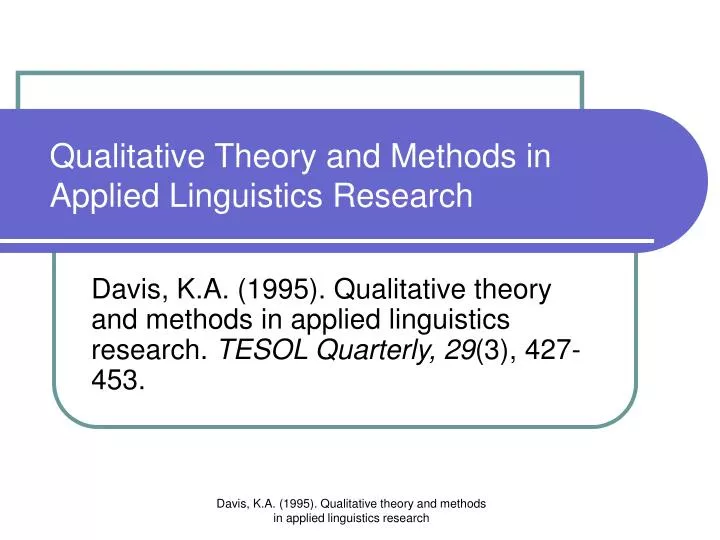 qualitative research linguistics