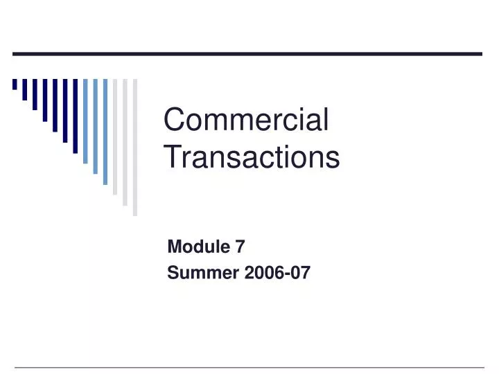 commercial transactions n.