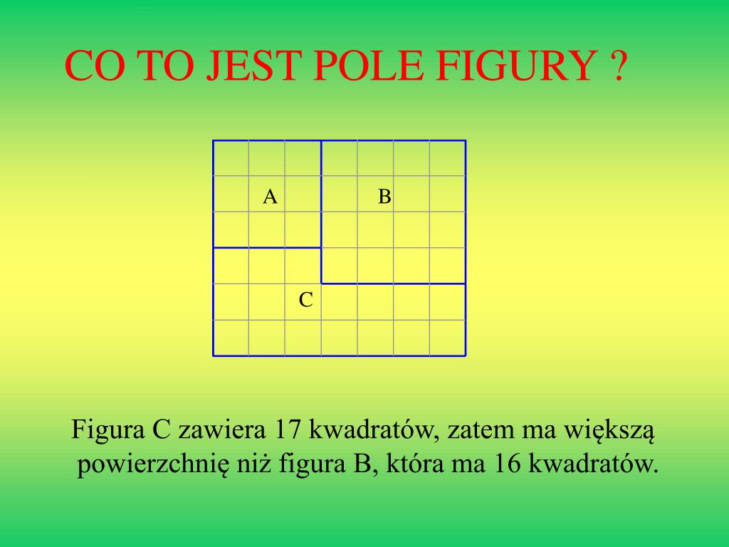 Pole Figury Gdzie Jedna Kratka Ma Pole 1 PPT - POLA FIGUR PŁASKICH PowerPoint Presentation, free download - ID