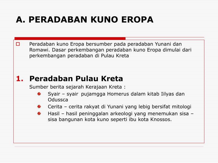 PPT - PERADABAN KUNO EROPA DAN AMERIKA PowerPoint 