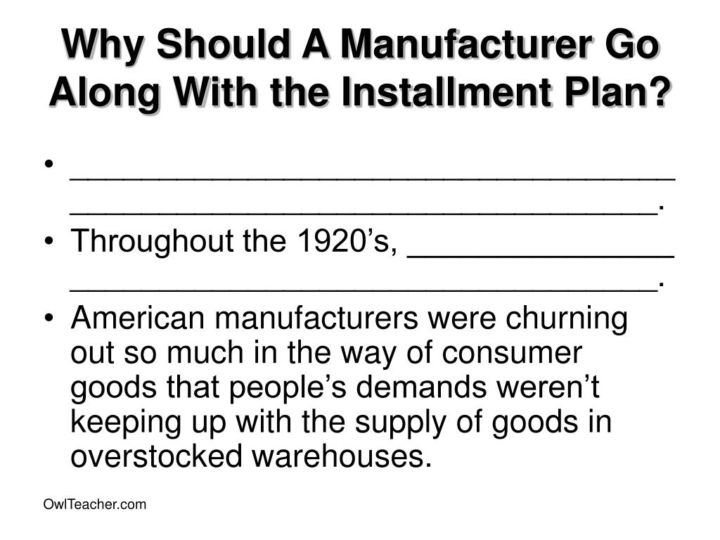 PPT - American History Unit 17 – The Great Depression ...
Installment Plan Great Depression