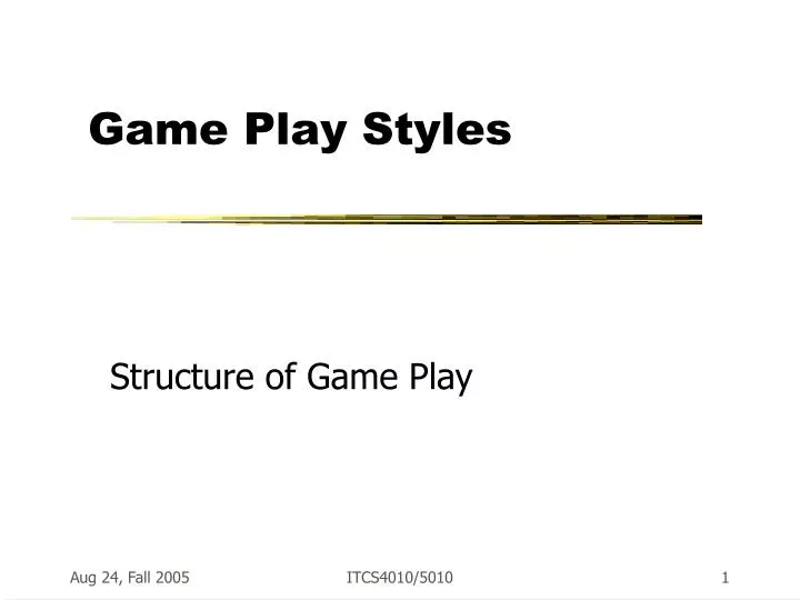 game play styles n.