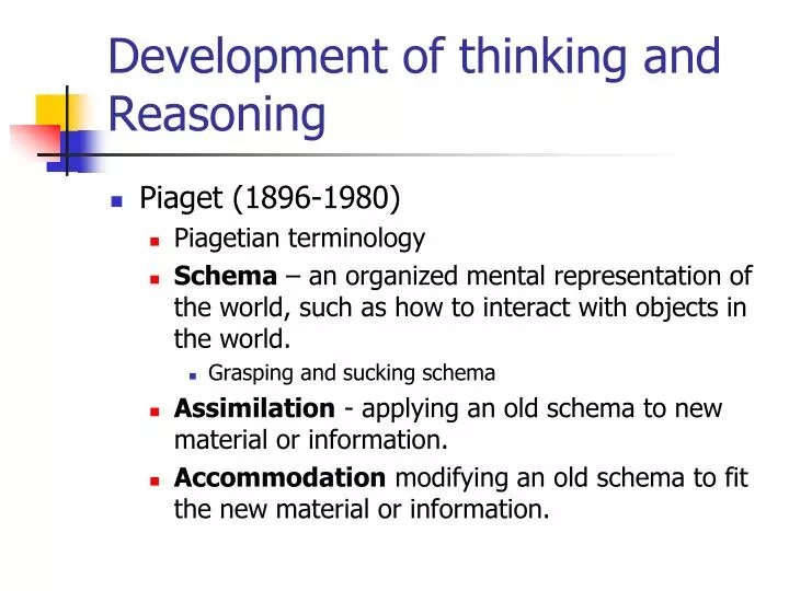 piaget's development of reasoning