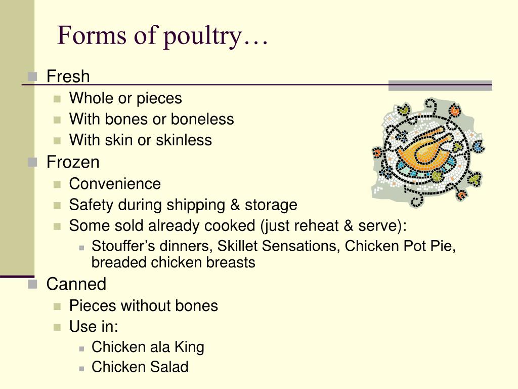 What Are The Four Forms Of Poultry