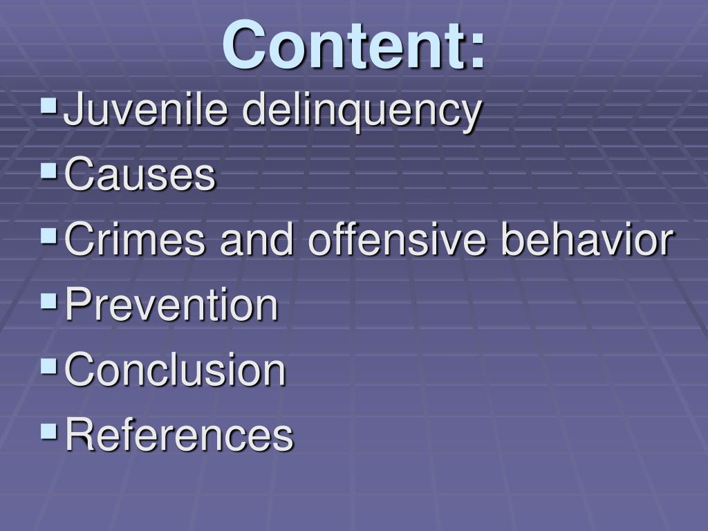 presentation on juvenile delinquency