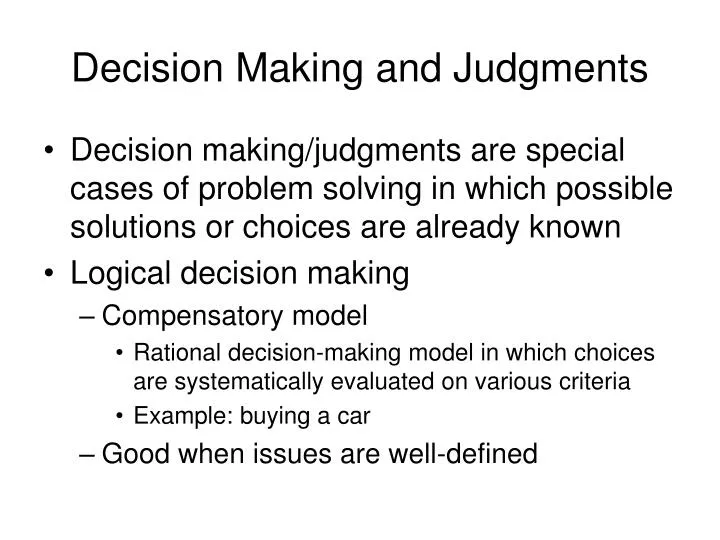 difference between problem solving and judgment