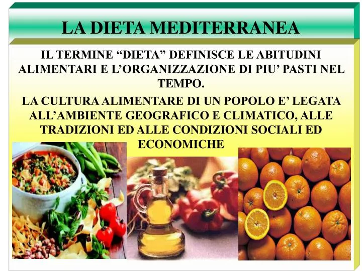 Caracteristicas de la dieta mediterranea