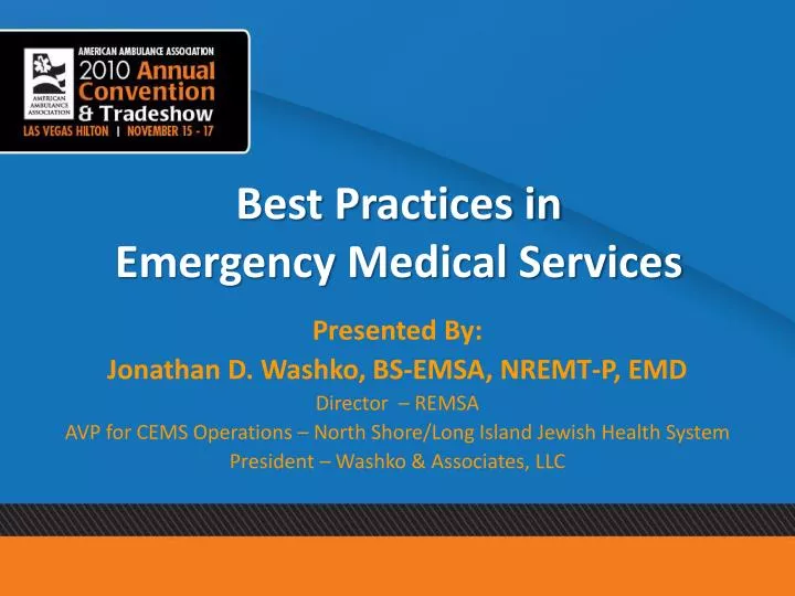 best practices in emergency medical services n.