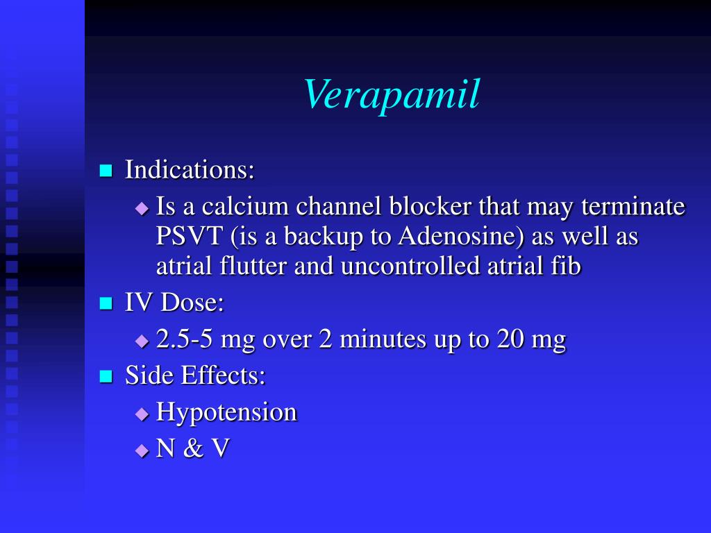 verapamil dosage for pvcs
