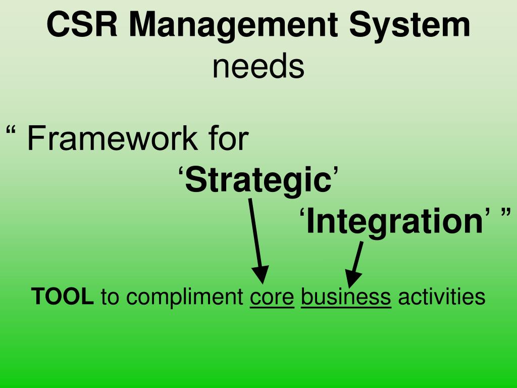 PPT - Corporate Social Responsibility Class 3: CSR Management System ...