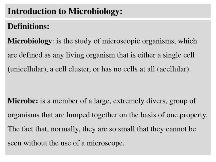 introduction to microbiology n.