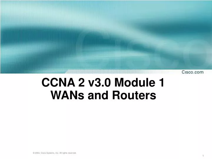 ccna 2 v3 0 module 1 wans and routers n.