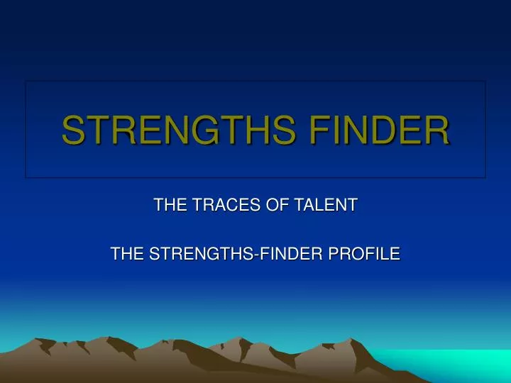 strengths finder n.
