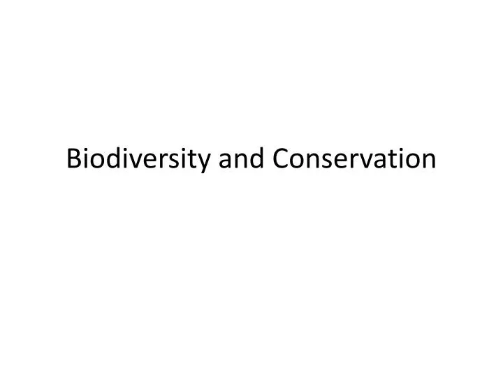 biodiversity and conservation n.
