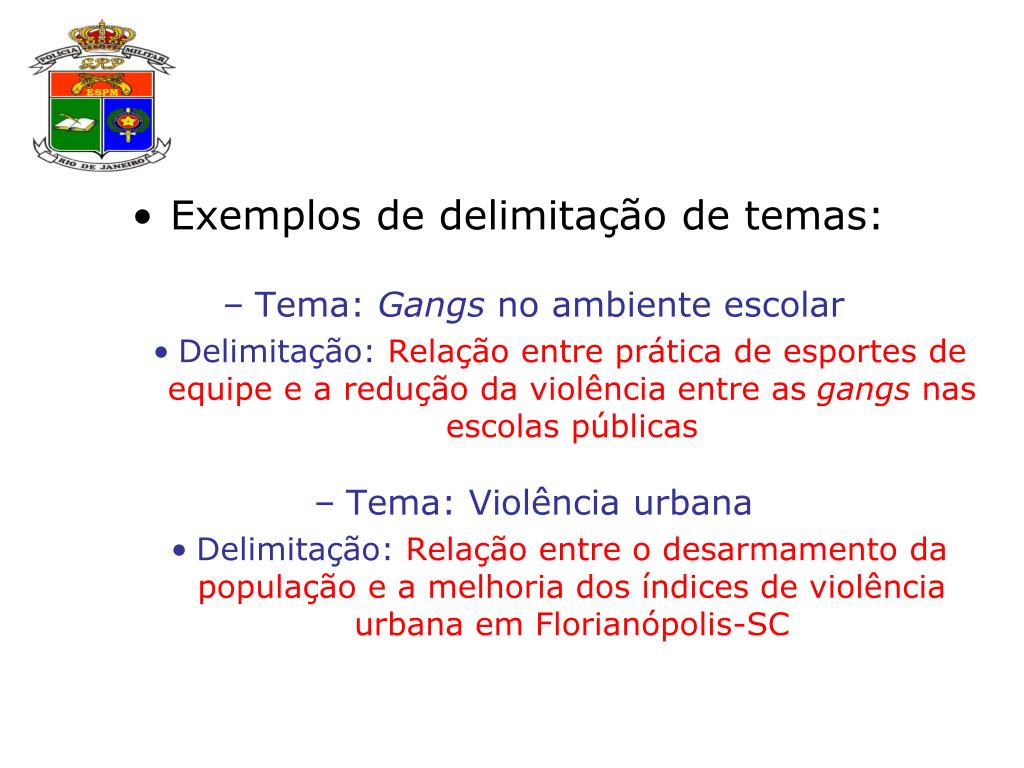 Exemplo De Delimitacao De Tema De Um Projeto De Pesquisa