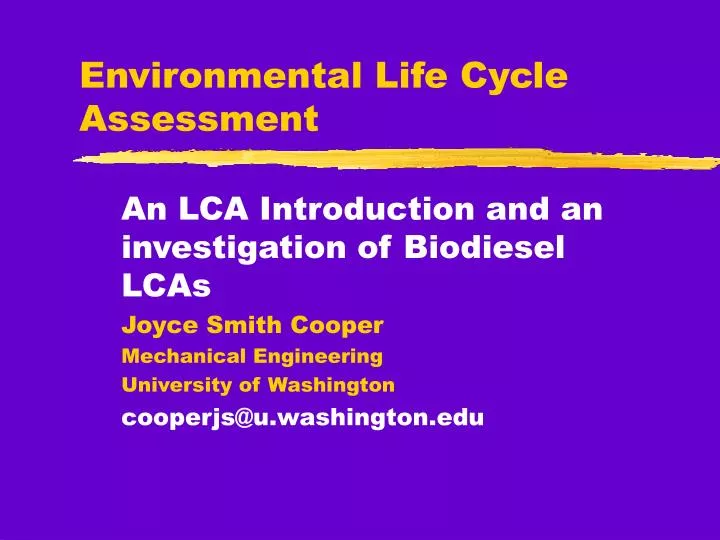 environmental life cycle assessment n.