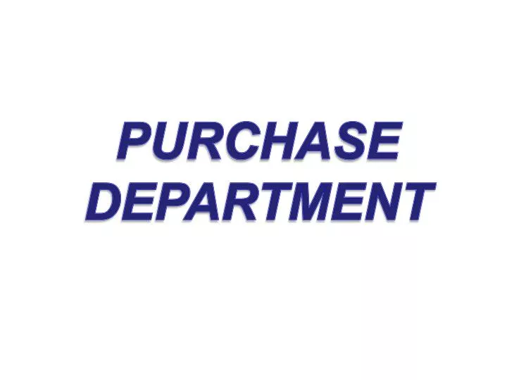 presentation on purchase department