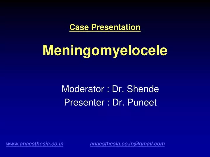 case presentation meningomyelocele n.
