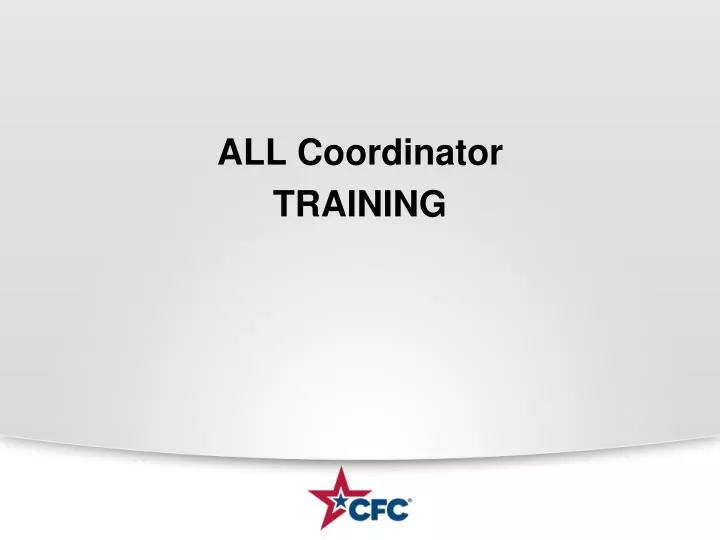 all coordinator training n.