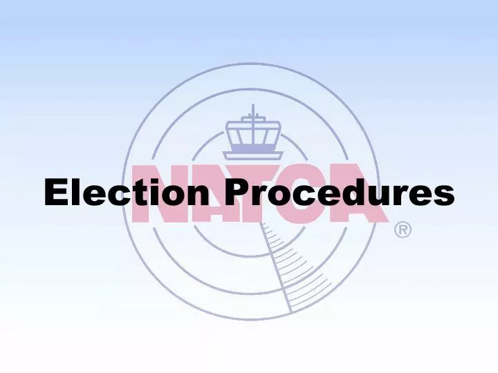 election procedures n.