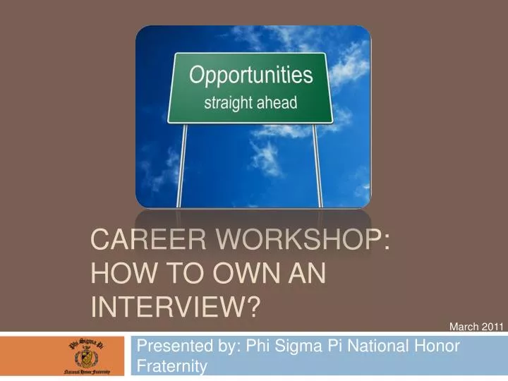 career workshop how to own an interview n.