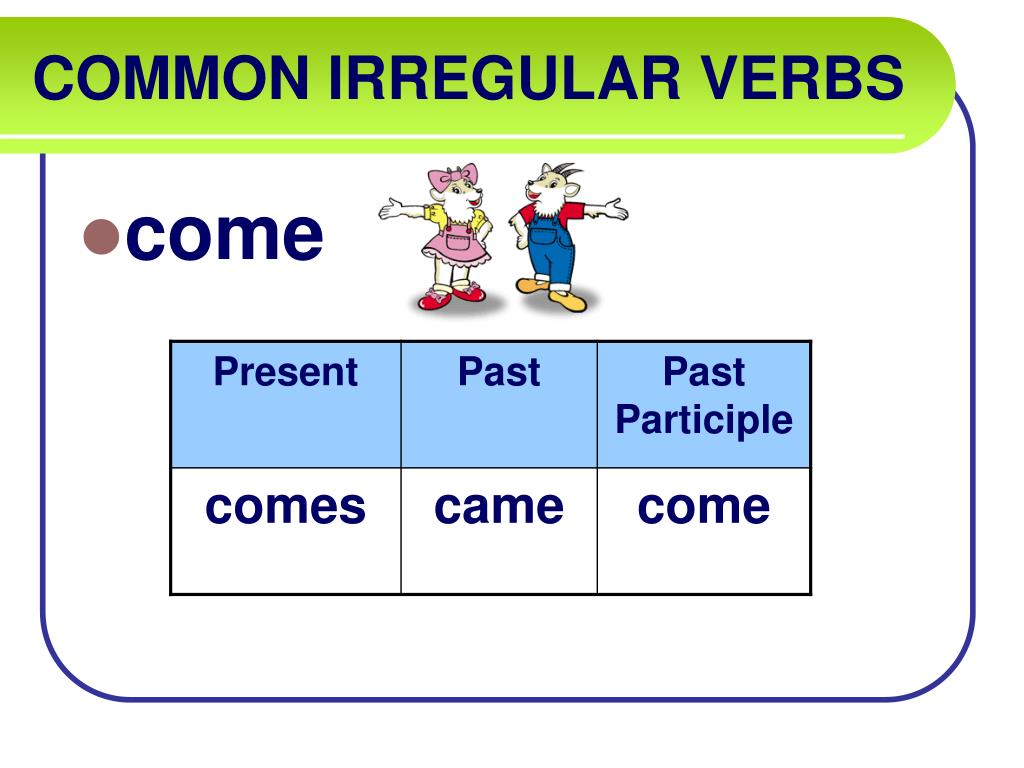 1 форма глагола arrive. Past participle в английском языке. Irregular verbs present past. Irregular verb participle. Irregular past participles.