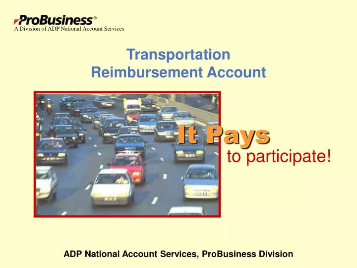 transportation reimbursement account n.
