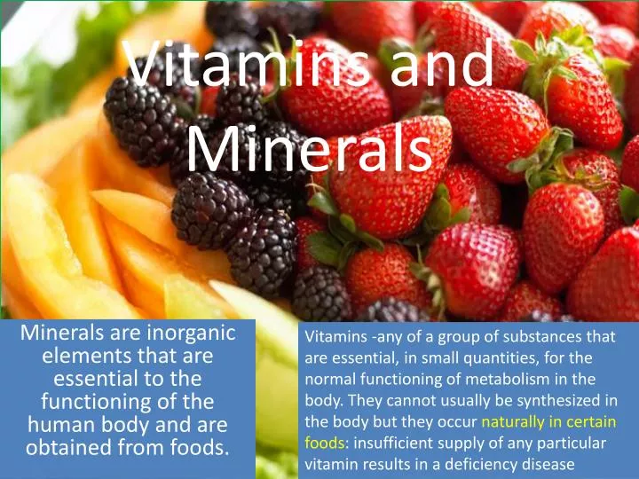 PPT Vitamins and Minerals PowerPoint Presentation, free download ID