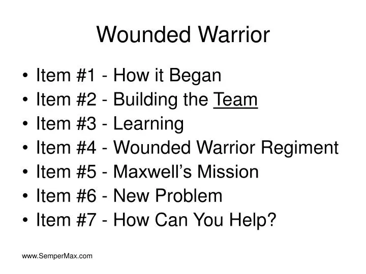 PPT Wounded Warrior PowerPoint Presentation, free download ID1427488