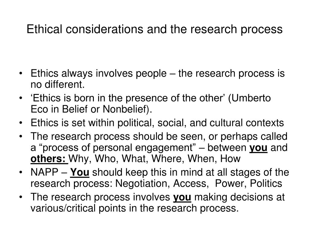 examples of ethical research studies