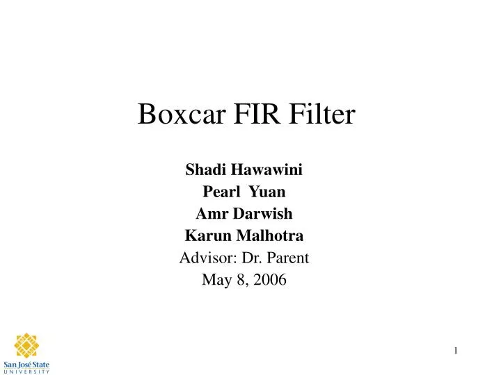 PPT Boxcar FIR Filter PowerPoint Presentation ID142776