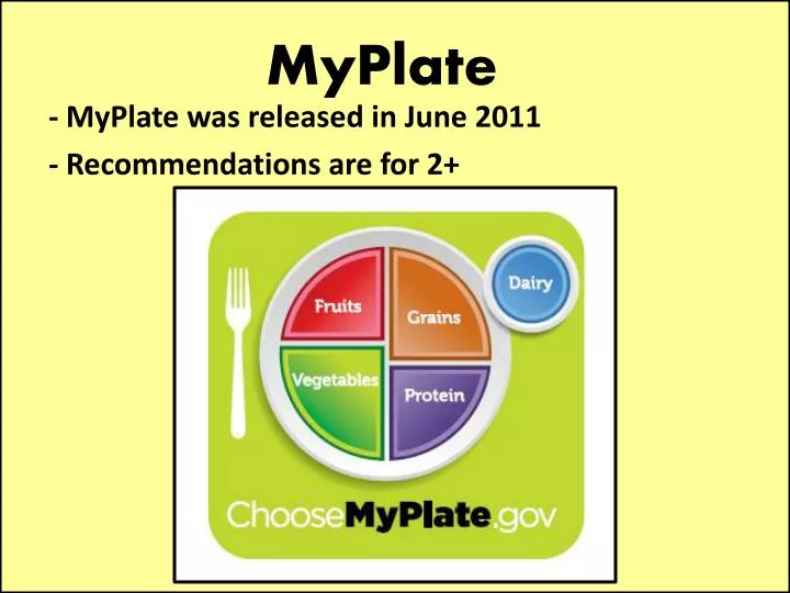 myplate was released in june 2011 recommendations are for 2 n.