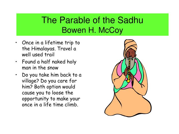 the parable of the sadhu
