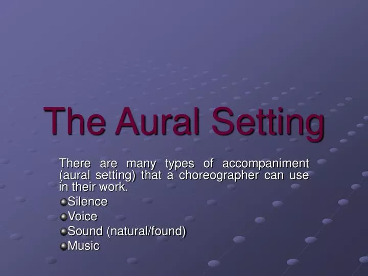 meaning of aural presentation