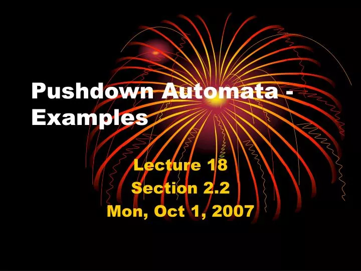 pushdown automata examples n.