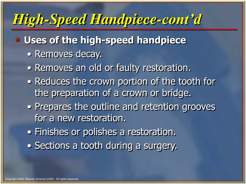 PPT Chapter 35 Dental Handpieces and Accessories PowerPoint