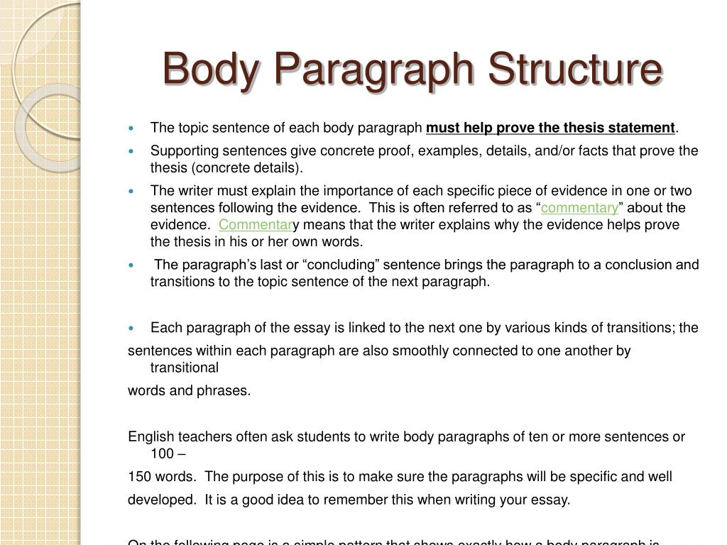 literature review body paragraph structure