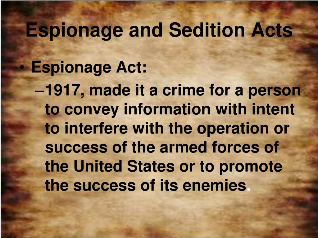 espionage and sedition acts