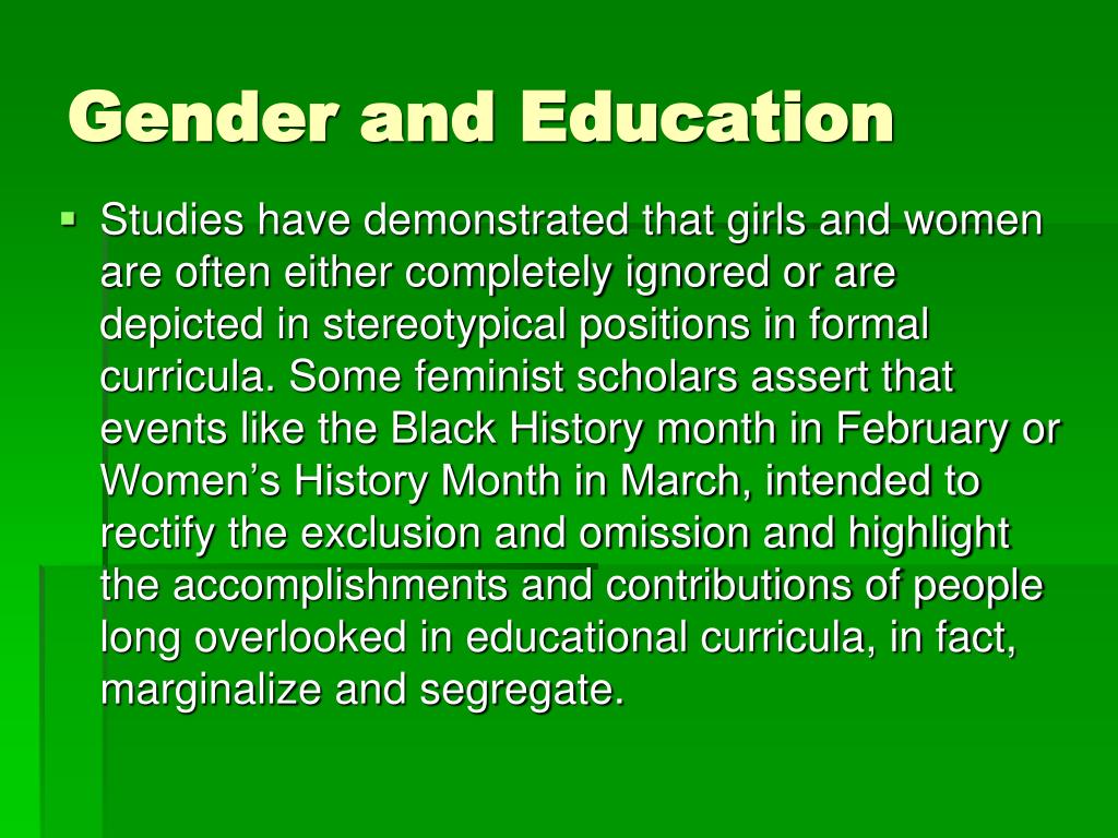 education articles on gender