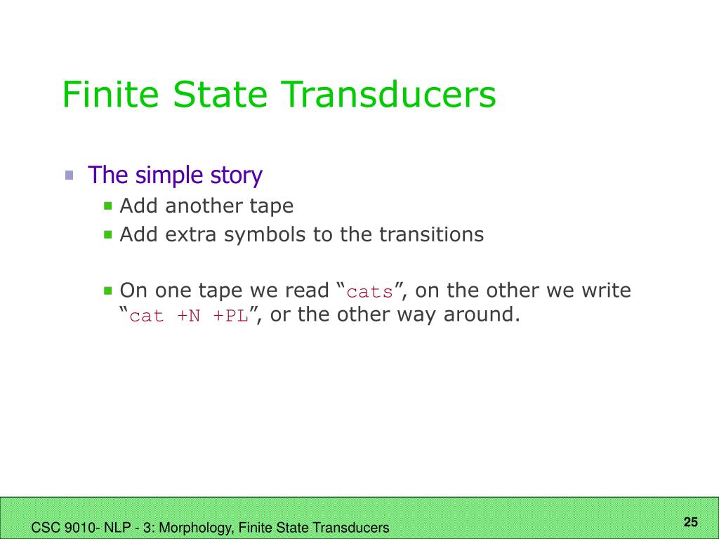 PPT - CSC 9010 Natural Language Processing Lecture 3: Morphology ...