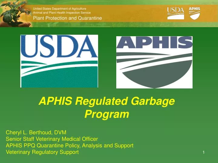 PPT APHIS Regulated Garbage Program PowerPoint Presentation, free