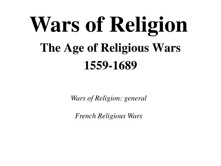 the age of religious wars 1559 1689 n.