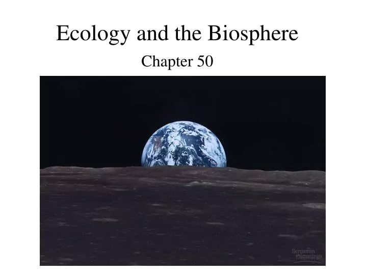 ecology and the biosphere n.